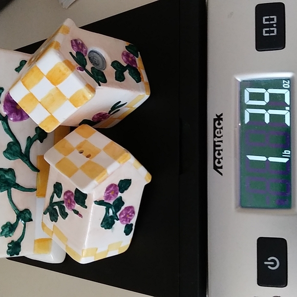 Floral Ceramic Birdhouse Napkin Holder with Salt & Papper Shakers Set of 3 - Picture 13 of 13